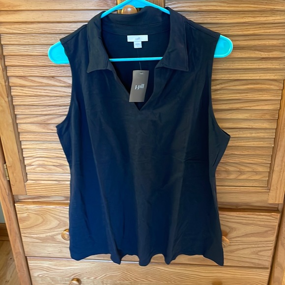 J. Jill Tops Nwt J Jill Navy Sleeveless Polo Size Large Poshmark
